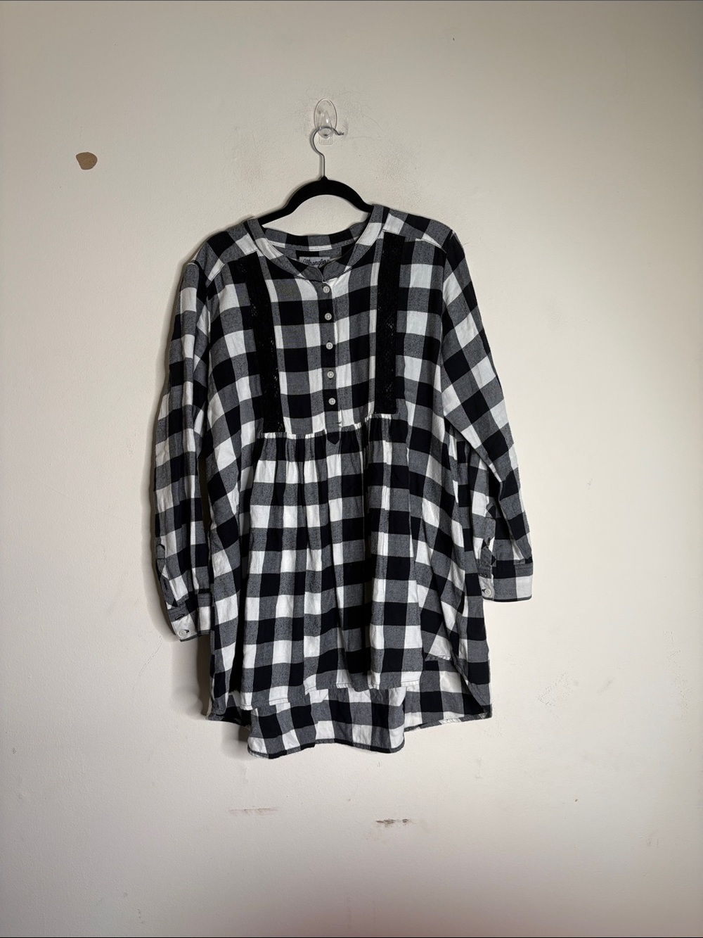 Wrangler Black and White Buffalo Check Tunic
